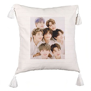 Perna Decorativa cu Franjuri BTS Army 10, 45×45 cm, Cu fermoar