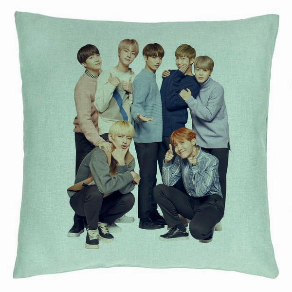 Perna Decorativa BTS Army 11, 40×40 cm, Verde Menta, Husa Detasabila, Burduf 5 bsc0787 5
