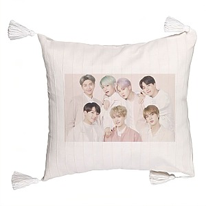Perna Decorativa cu Franjuri BTS Army 12, 45×45 cm, Cu fermoar
