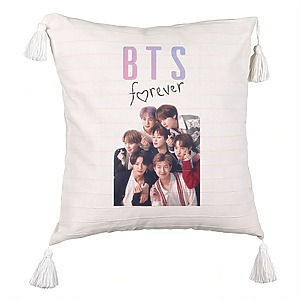 Perna Decorativa cu Franjuri BTS Army 13, 45×45 cm, Cu fermoar