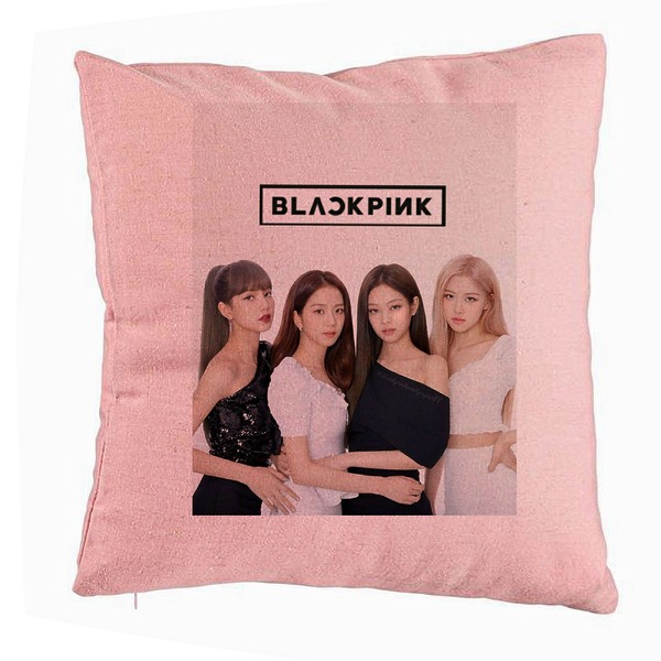 Perna Decorativa BlackPink, Model 6, 40x40 cm, Roz, Husa Detasabila, Burduf 5 bsc0791 4