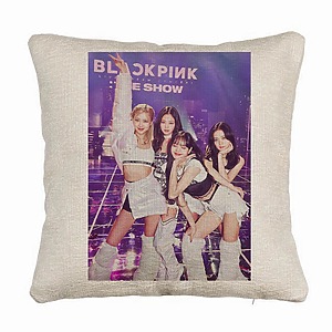 Perna Decorativa Canapea  BlackPink, Model 7, 40x40 cm, Husa Detasabila, Burduf