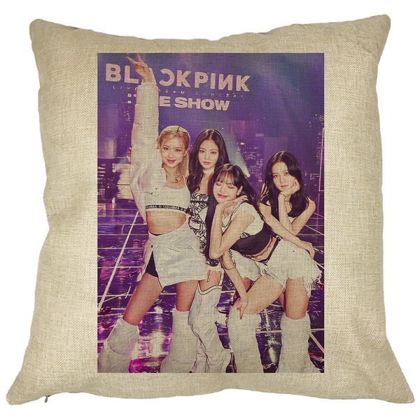 Perna Decorativa BlackPink, Model 7, 40x40 cm, Husa Detasabila, Burduf 11 bsc0792 2