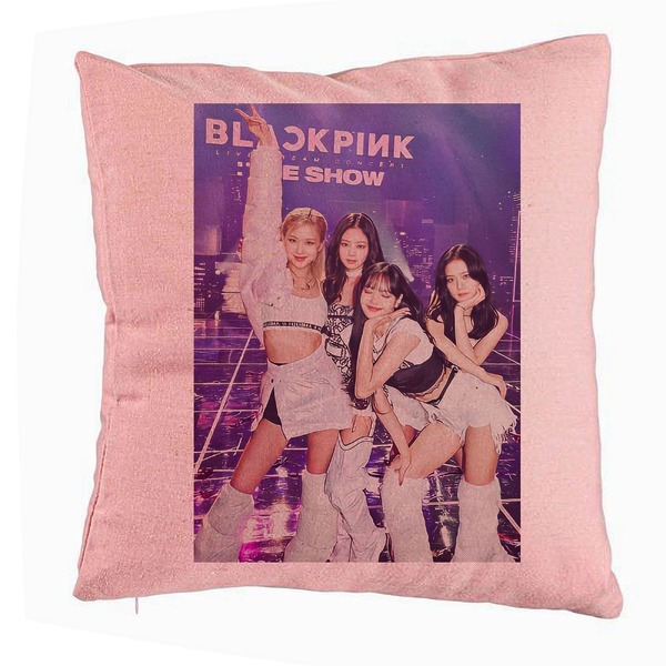 Perna Decorativa BlackPink, Model 7, 40x40 cm, Roz, Husa Detasabila, Burduf 5 bsc0792 4