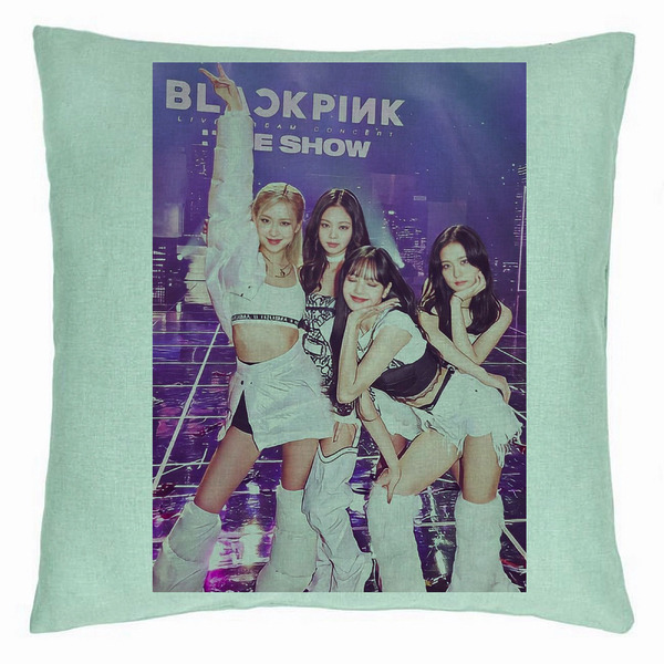 Perna Decorativa BlackPink, Model 7, 40x40 cm, Verde Menta, Husa Detasabila, Burduf 5 bsc0792 5