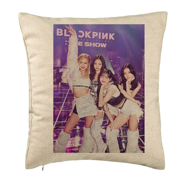 Perna Decorativa BlackPink, Model 7, 40x40 cm, Bej, Husa Detasabila, Burduf 5 bsc0792