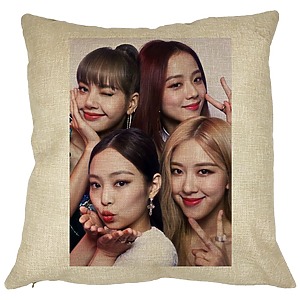 Perna Decorativa BlackPink, Model 8, 40x40 cm, Husa Detasabila, Burduf