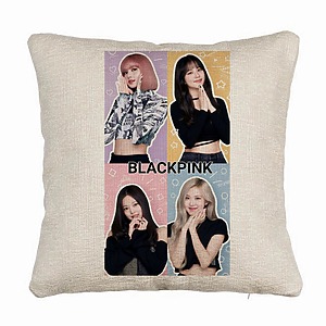 Perna Decorativa Canapea  BlackPink, Model 9, 40x40 cm, Husa Detasabila, Burduf