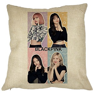 Perna Decorativa BlackPink, Model 9, 40x40 cm, Husa Detasabila, Burduf
