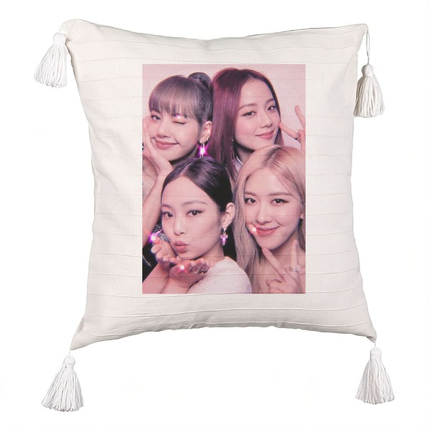 Perna Decorativa cu Franjuri BlackPink, Model 10, 45×45 cm, Cu fermoar 5 bsc0795 3
