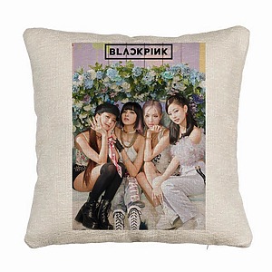 Perna Decorativa Canapea  BlackPink, Model 11, 40x40 cm, Husa Detasabila, Burduf