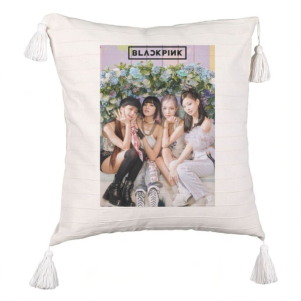 Perna Decorativa cu Franjuri BlackPink, Model 11, 45×45 cm, Cu fermoar 5 bsc0796 3