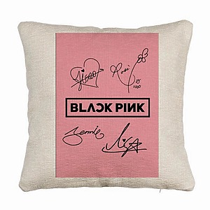 Perna Decorativa Canapea  BlackPink, Model 13, 40x40 cm, Husa Detasabila, Burduf