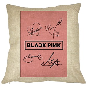 Perna Decorativa BlackPink, Model 13, 40x40 cm, Husa Detasabila, Burduf