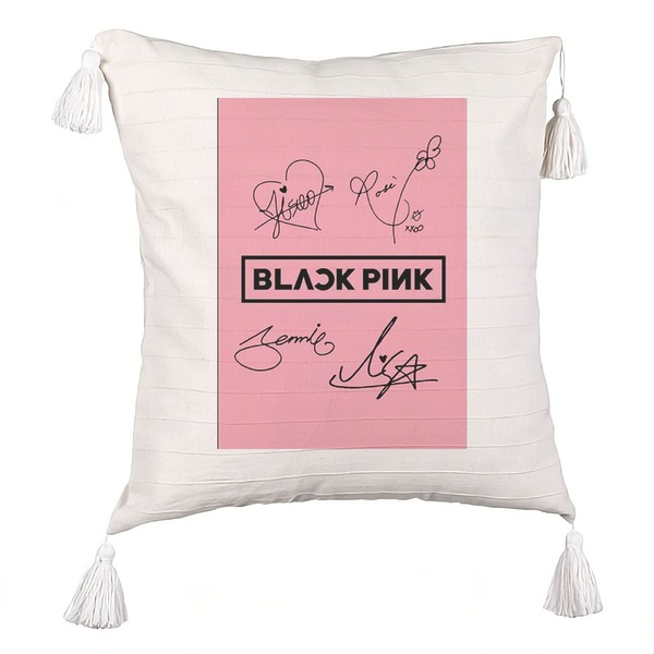 Perna Decorativa cu Franjuri BlackPink, Model 13, 45×45 cm, Cu fermoar 5 bsc0797 3