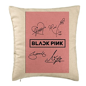 Perna Decorativa BlackPink, Model 13, 40x40 cm, Bej, Husa Detasabila, Burduf