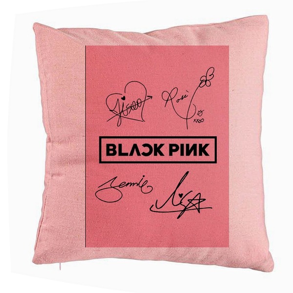 Perna Decorativa BlackPink, Model 13, 40x40 cm, Roz, Husa Detasabila, Burduf 5 bsc0797 4