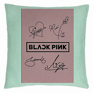 Perna Decorativa BlackPink, Model 13, 40x40 cm, Verde Menta, Husa Detasabila, Burduf