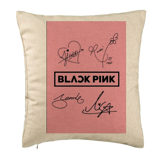 Perna Decorativa BlackPink, Model 13, 40x40 cm, Bej, Husa Detasabila, Burduf 5 bsc0797