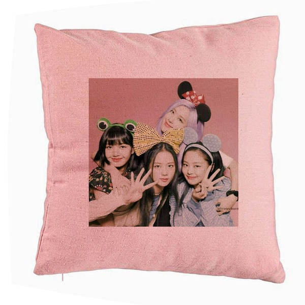 Perna Decorativa BlackPink, Model 14, 40x40 cm, Roz, Husa Detasabila, Burduf 5 bsc0798 4