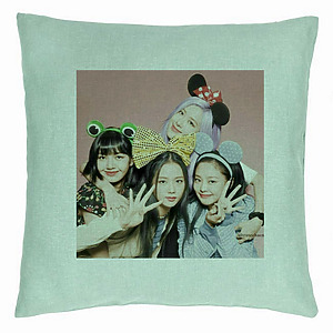 Perna Decorativa BlackPink, Model 14, 40x40 cm, Verde Menta, Husa Detasabila, Burduf