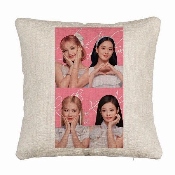 Perna Decorativa Canapea BlackPink, Model 15, 40x40 cm, Husa Detasabila, Burduf 5 bsc0799 1