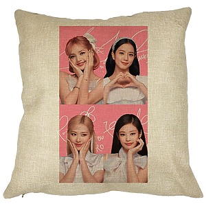 Perna Decorativa BlackPink, Model 15, 40x40 cm, Husa Detasabila, Burduf