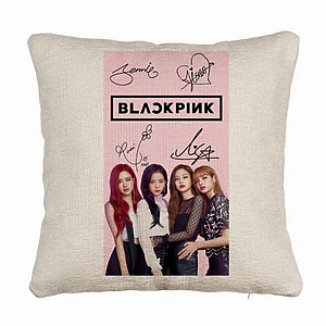 Perna Decorativa Canapea  BlackPink, Model 16, 40x40 cm, Husa Detasabila, Burduf