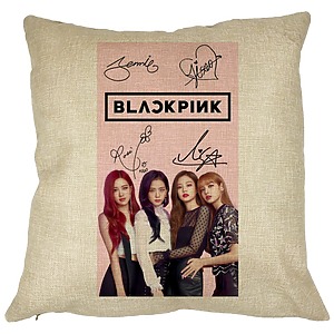 Perna Decorativa BlackPink, Model 16, 40x40 cm, Husa Detasabila, Burduf