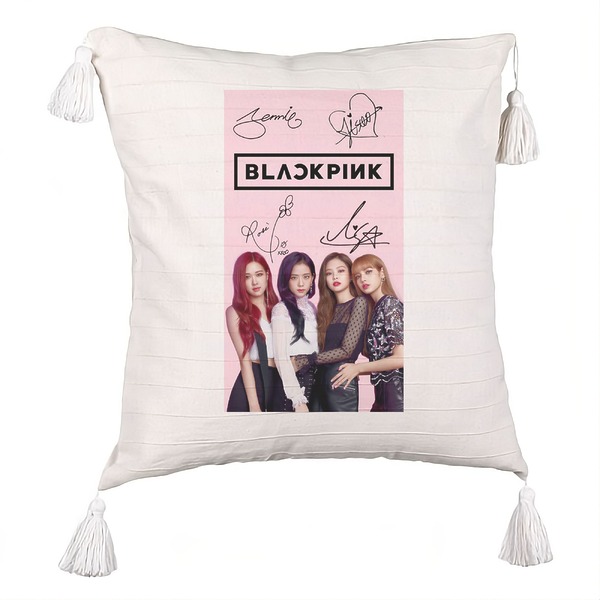 Perna Decorativa cu Franjuri BlackPink, Model 16, 45×45 cm, Cu fermoar 5 bsc0801 3