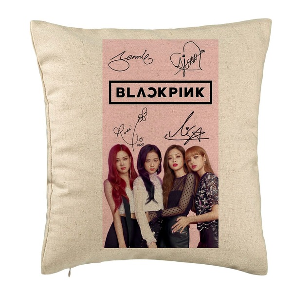 Perna Decorativa BlackPink, Model 16, 40x40 cm, Bej, Husa Detasabila, Burduf 5 bsc0801