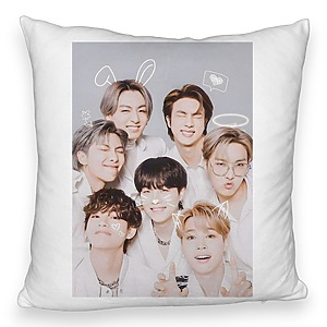 Perna Decorativa Fluffy , Stray Kids 11, 45×45 cm, Cu fermoar