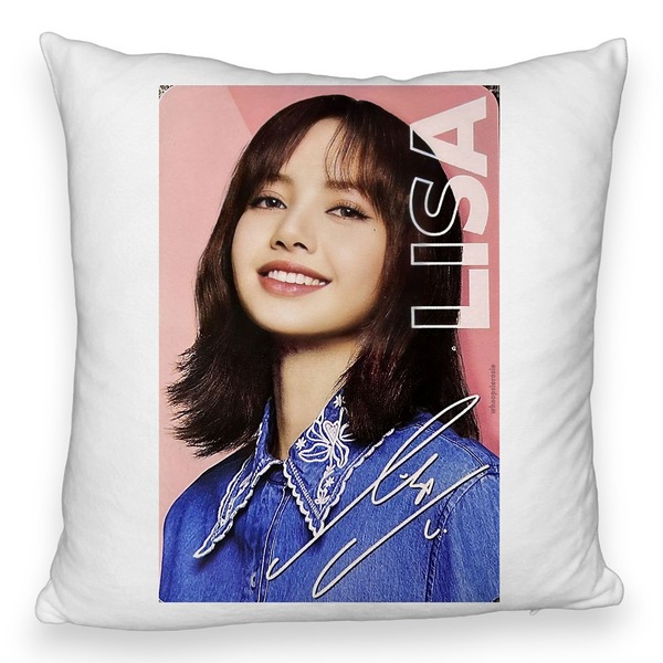 Perna Decorativa Fluffy BlackPink Lisa 2, 45×45 cm, Cu fermoar 5 bspff0771