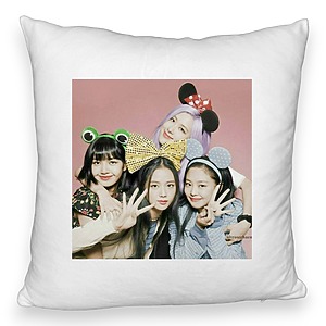 Perna Decorativa Fluffy BlackPink, Model 14, 45×45 cm, Cu fermoar