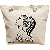 Geanta Canvas Tote pentru femei, model Be You, 40x51 cm, Bej, BEKZ® 16 Geanta Canvas Tote pentru femei