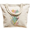 Geanta Canvas Tote pentru femei, model Geometrica Pastel, 40x51 cm, Bej, BEKZ® 17 model Geometrica Pastel