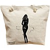 Geanta Canvas Tote pentru femei, model Silueta Feminina, 40x51 cm, Bej, BEKZ® 16 Geanta Canvas Tote pentru femei