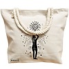 Geanta Canvas Tote pentru femei, model Conexiune Solara, 40x51 cm, Bej, BEKZ® 17 model Conexiune Solara