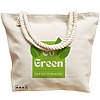 Geanta Canvas Tote pentru femei, model Go Green – Say no to plastic, 40x51 cm, Bej, BEKZ® 17 model Go Green – Say no to plastic