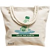 Geanta Canvas Tote pentru femei, model No plastic – Save the earth, 40x51 cm, Bej, BEKZ® 17 model No plastic – Save the earth