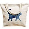 Geanta Canvas Tote pentru femei, model Pisica Astrala, 40x51 cm, Bej, BEKZ® 17 model Pisica Astrala