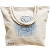 Geanta Canvas Tote pentru femei, model Portret Feminin Minimalist, 40x51 cm, Bej, BEKZ® 17 model Portret Feminin Minimalist