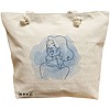 Geanta Canvas Tote pentru femei, model Portret Feminin Minimalist, 40x51 cm, Bej, BEKZ® 16 Geanta Canvas Tote pentru femei