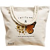 Geanta Canvas Tote pentru femei, model Flight to Freedom, 40x51 cm, Bej, BEKZ® 17 model Flight to Freedom