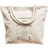 Geanta Canvas Tote pentru femei, model The Universe Listens, 40x51 cm, Bej, BEKZ® 17 model The Universe Listens