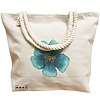 Geanta Canvas Tote pentru femei, model Floral Bejstru, 40x51 cm, Bej, BEKZ® 17 model Floral Bejstru