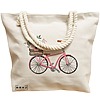Geanta Canvas Tote pentru femei, model Spring on Two Wheels, 40x51 cm, Bej, BEKZ® 17 model Spring on Two Wheels
