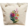 Geanta Canvas Tote pentru femei, model The Bouquet, 40x51 cm, Bej, BEKZ® 16 Geanta Canvas Tote pentru femei
