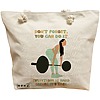 Geanta de Plaja Canvas Tote Bag pentru femei, model Strength and Perseverance, 40x51 cm, Bej, BEKZ® 16 Geanta Canvas Tote pentru femei