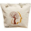 Geanta Canvas Tote pentru femei, model Tree and Faces, 40x51 cm, Bej, BEKZ® 16 Geanta Canvas Tote pentru femei